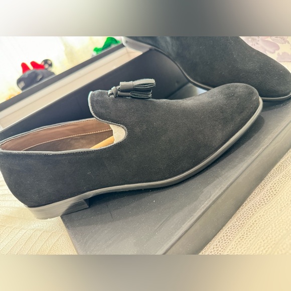 French Connection Mens leather Tassel loafers in black UK size 9- US size 10 - Picture 5 of 10